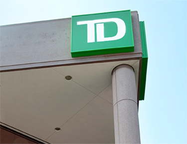 Building with TD Bank signage